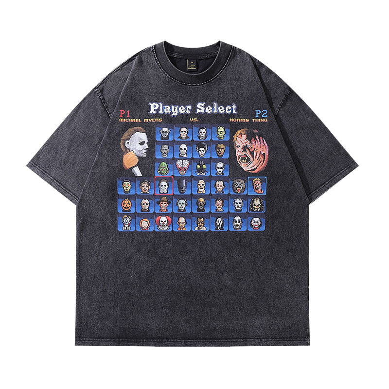 Men T-shirt Retro Short Sleeve T-shirt Men and Women