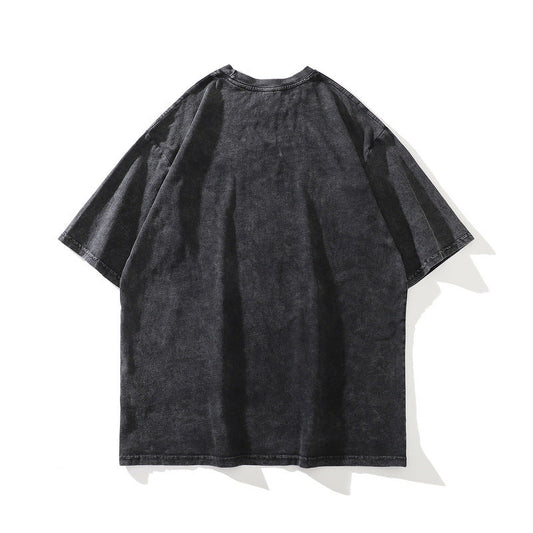 Men T-Shirt Retro T-shirt Summer Short Sleeve Men and Women Loose