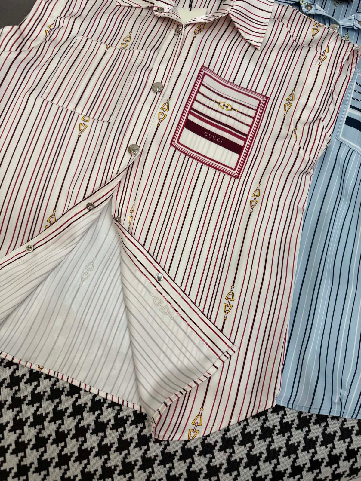 GUCC SHIRT JACKET AND SHORTS SET 25S IN ACETATE 266681