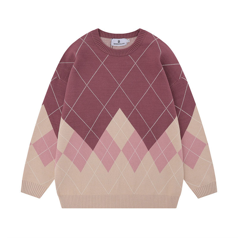 Women Sweater Retro College Style Soft Knit