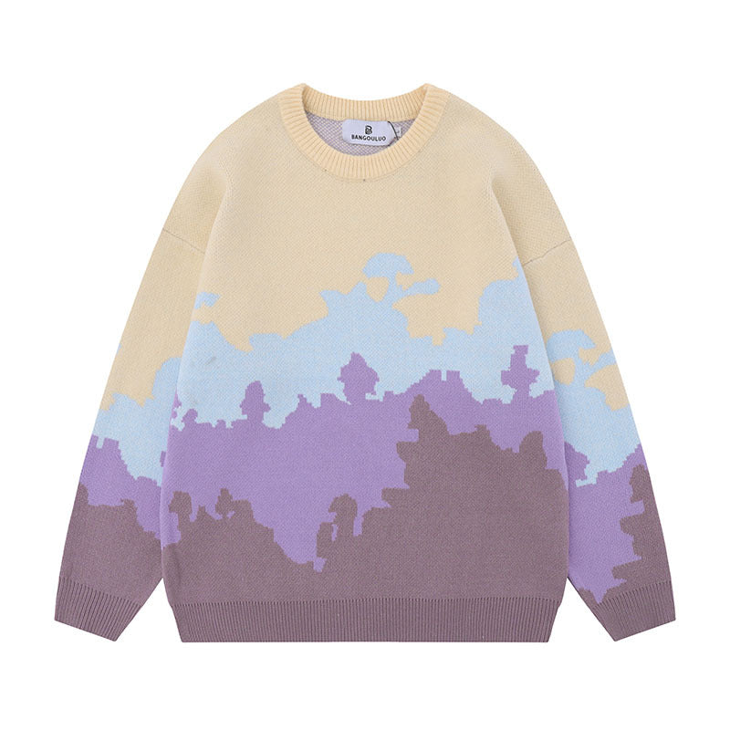 Women Sweater Retro College Style Soft Knit