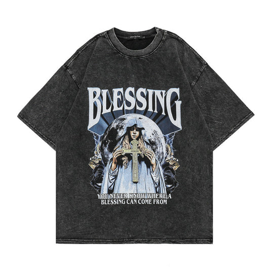Men's T-Shirt Printed Short-Sleeved T-shirt Men's and Women's Casual Loose