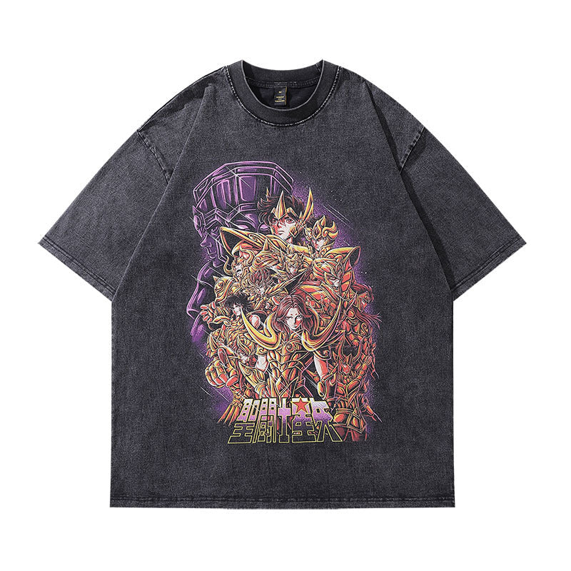 Men T-shirt Retro Short Sleeve T-shirt Men and Women