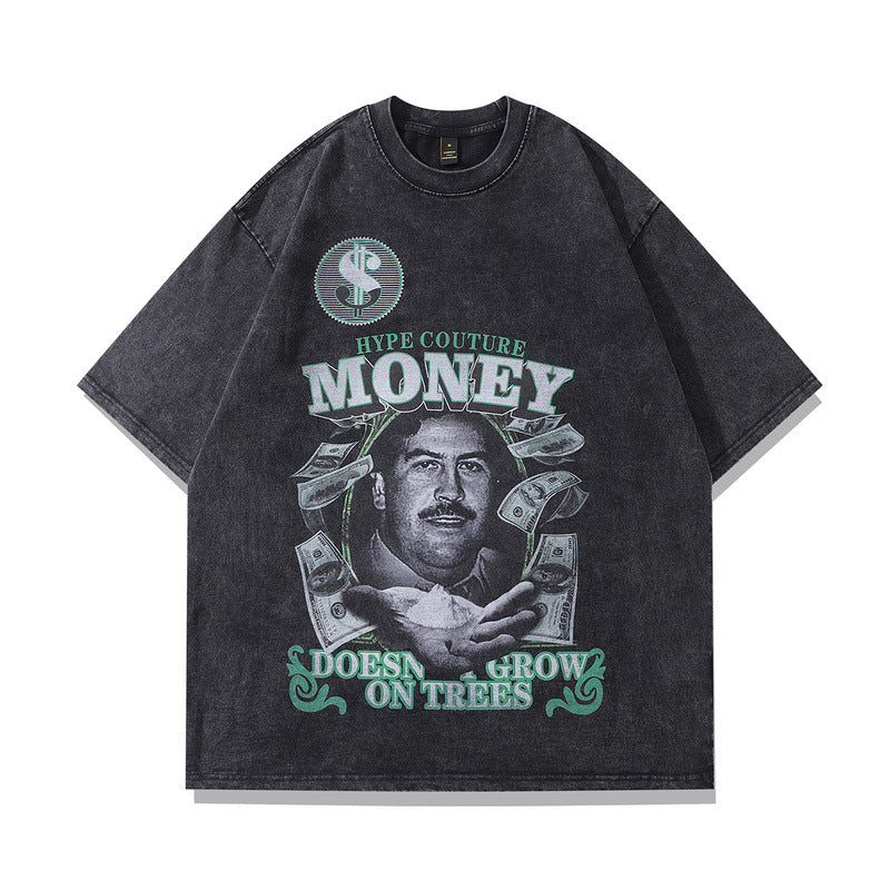 Men's T-Shirt Vintage Washed Short-Sleeved T-shirt