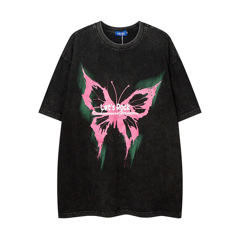 Men T-shirt Hip Hop Retro Graffiti Fashion Brand Short Sleeve T-shirt