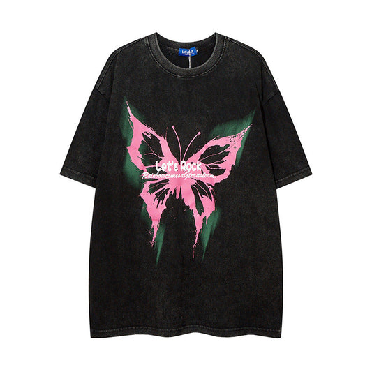 Men T-shirt Hip Hop Retro Graffiti Fashion Brand Short Sleeve T-shirt
