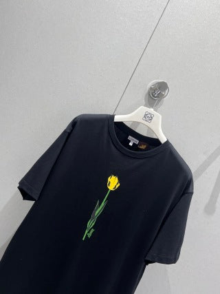 Loewe 25 Floral Round Neck Short-sleeved T-shirt Cotton