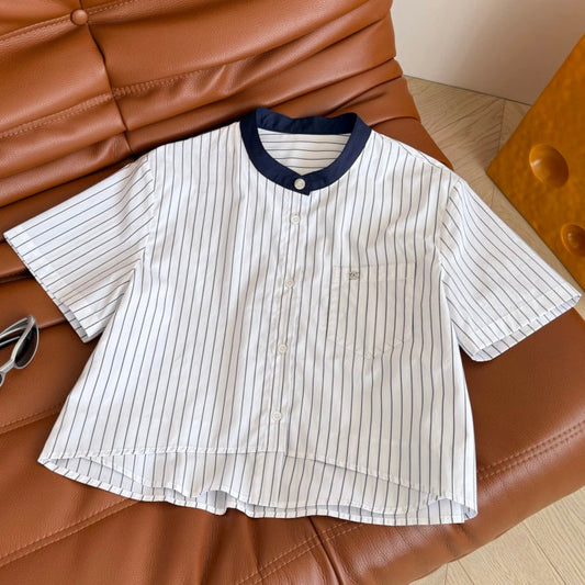 CC 25 Strped Shirt White Cotton