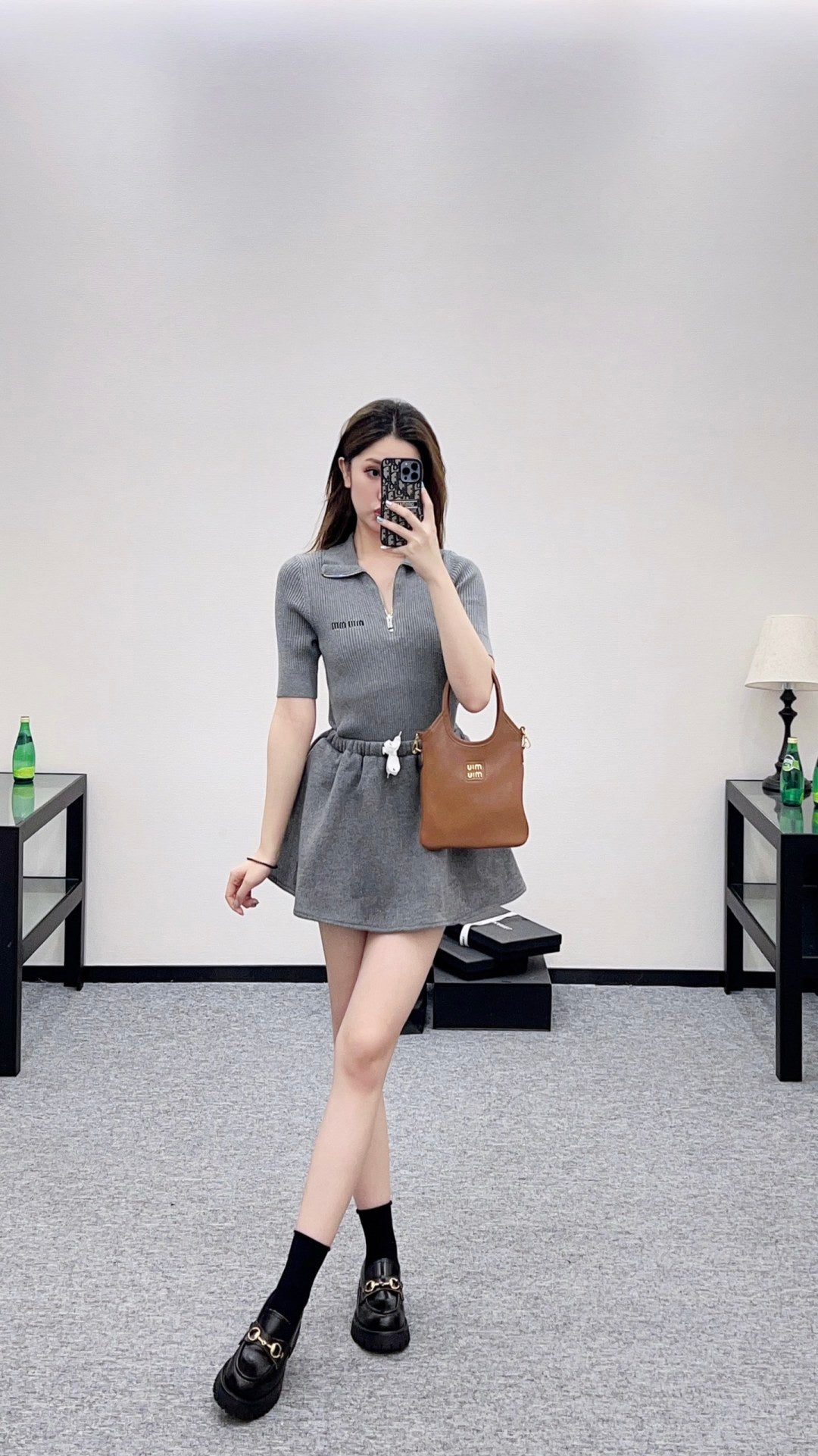 MIUMIU SHORT-SLEEVE KNIT POLO SHIRT STYLE 99