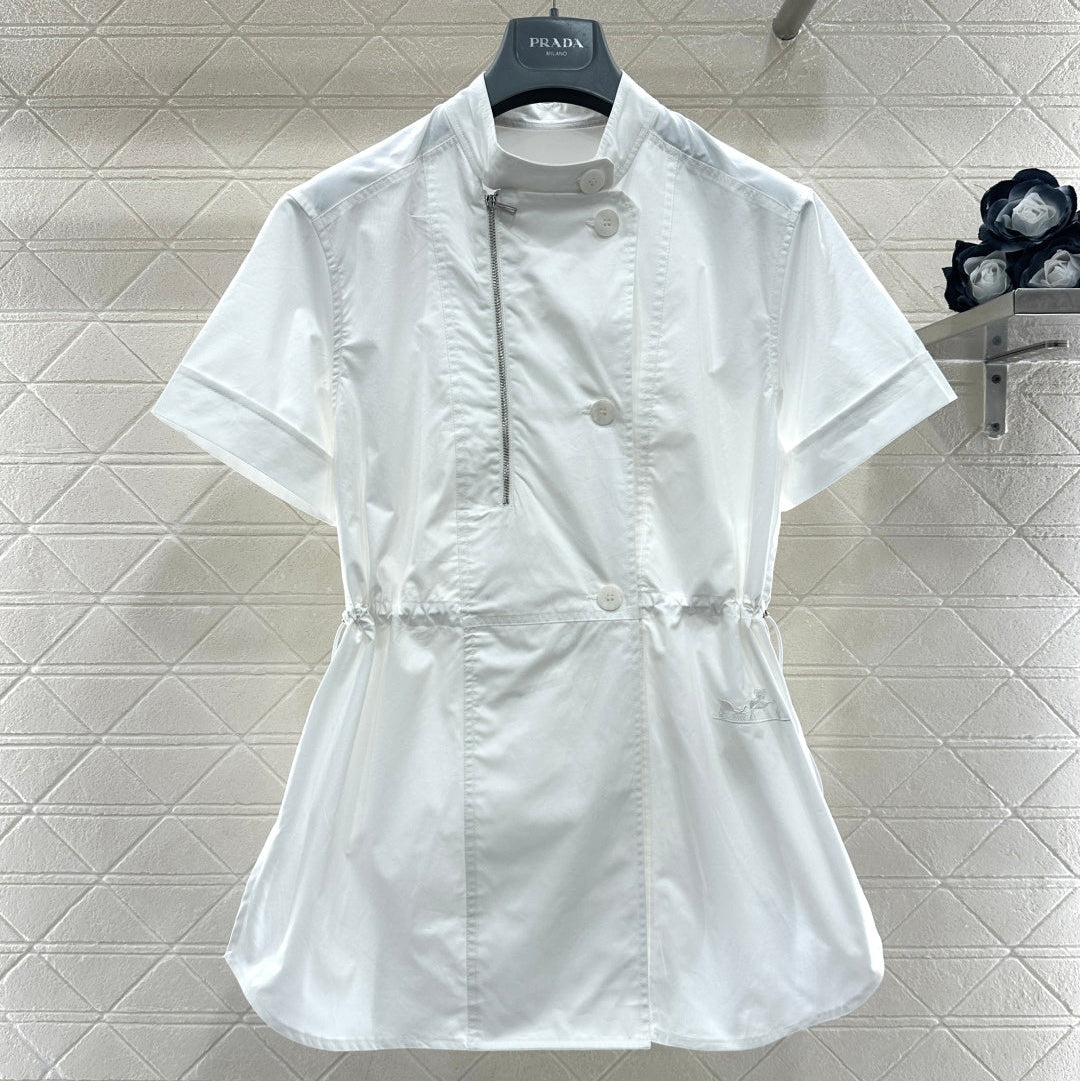HERMES 25S SHORT-SLEEVE SHIRT DRESS 382