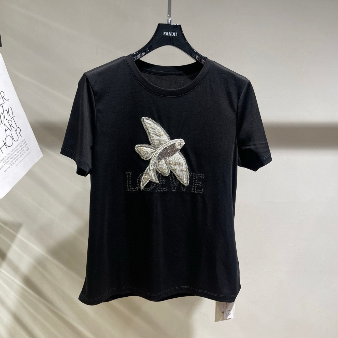 Loewe 25 Three-dimensional Beaded T-shirt Cotton