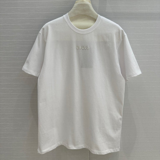 Gucci 25 Printed Short-sleeved T-shirt White Cotton