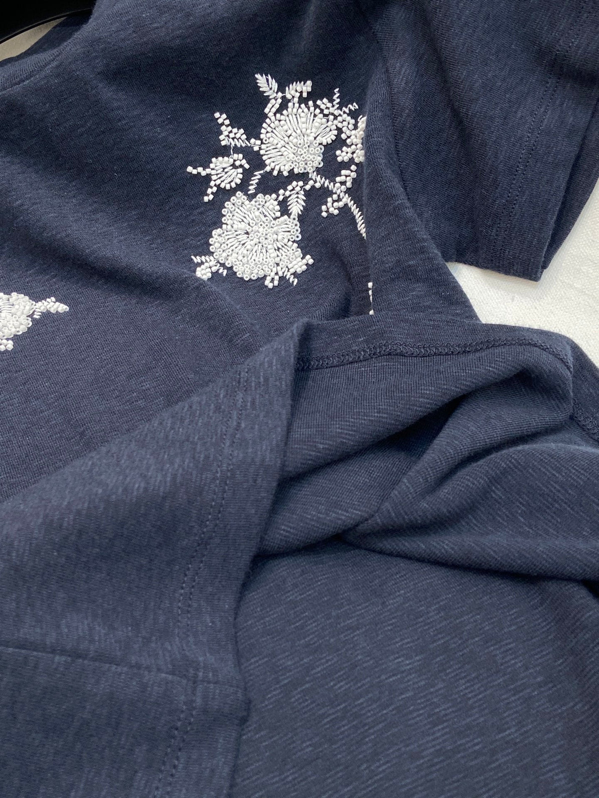 FLORAL EMBROIDERED T SHIRT 25S IN COTTON 266303