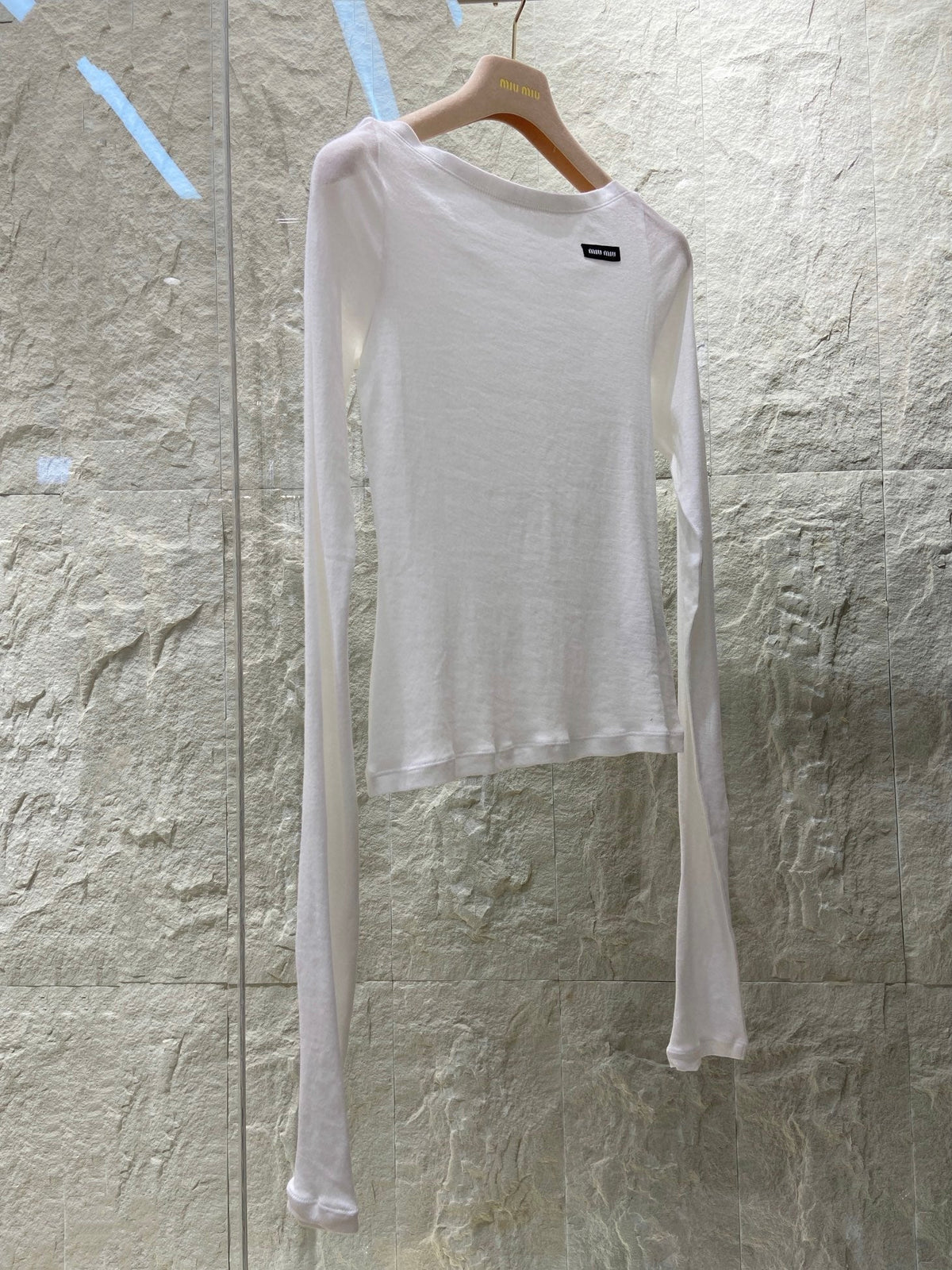 OFF SHOULDER LOGO T SHIRT 25S IN KATUN 266105