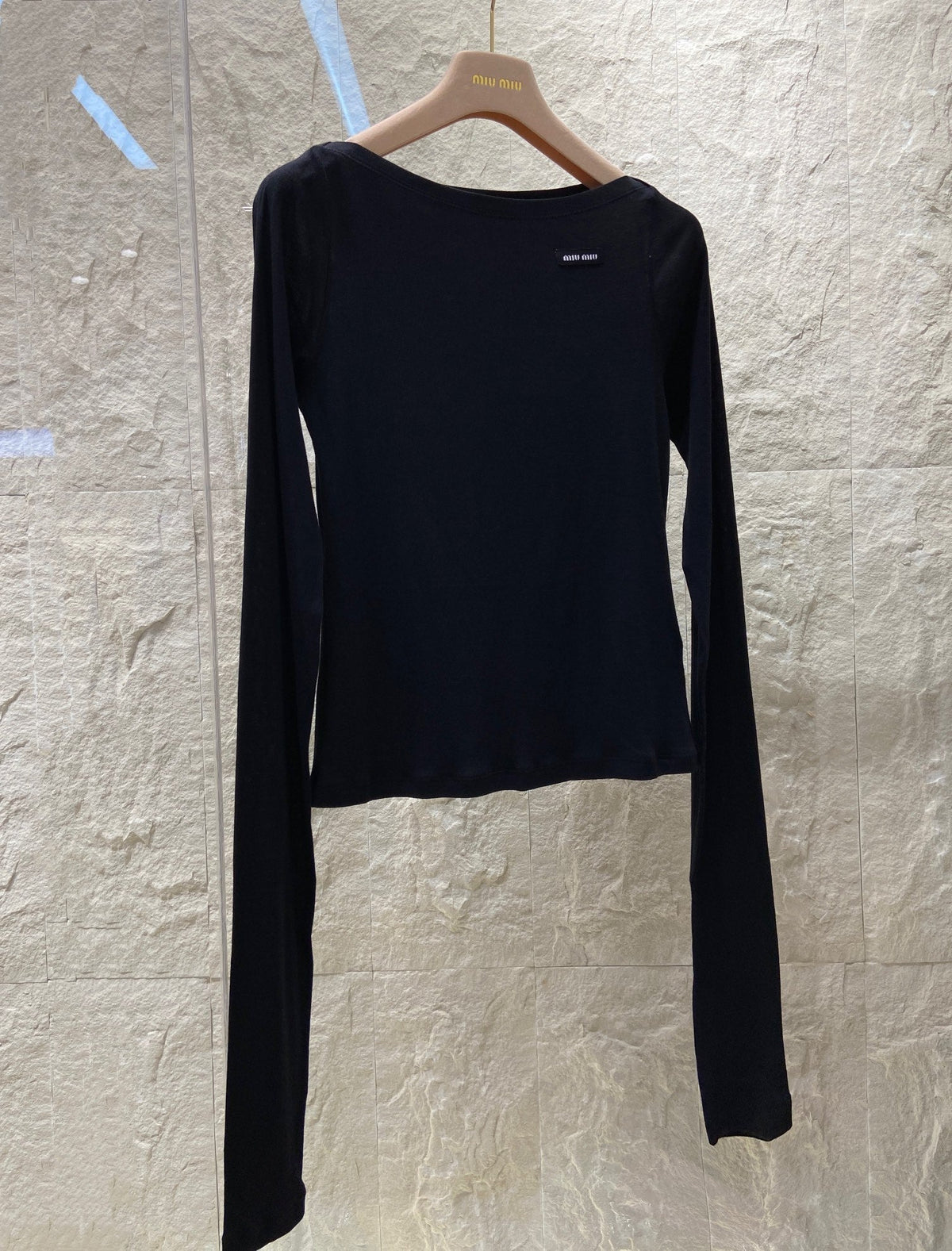 OFF SHOULDER LOGO T SHIRT 25S IN KATUN 266111