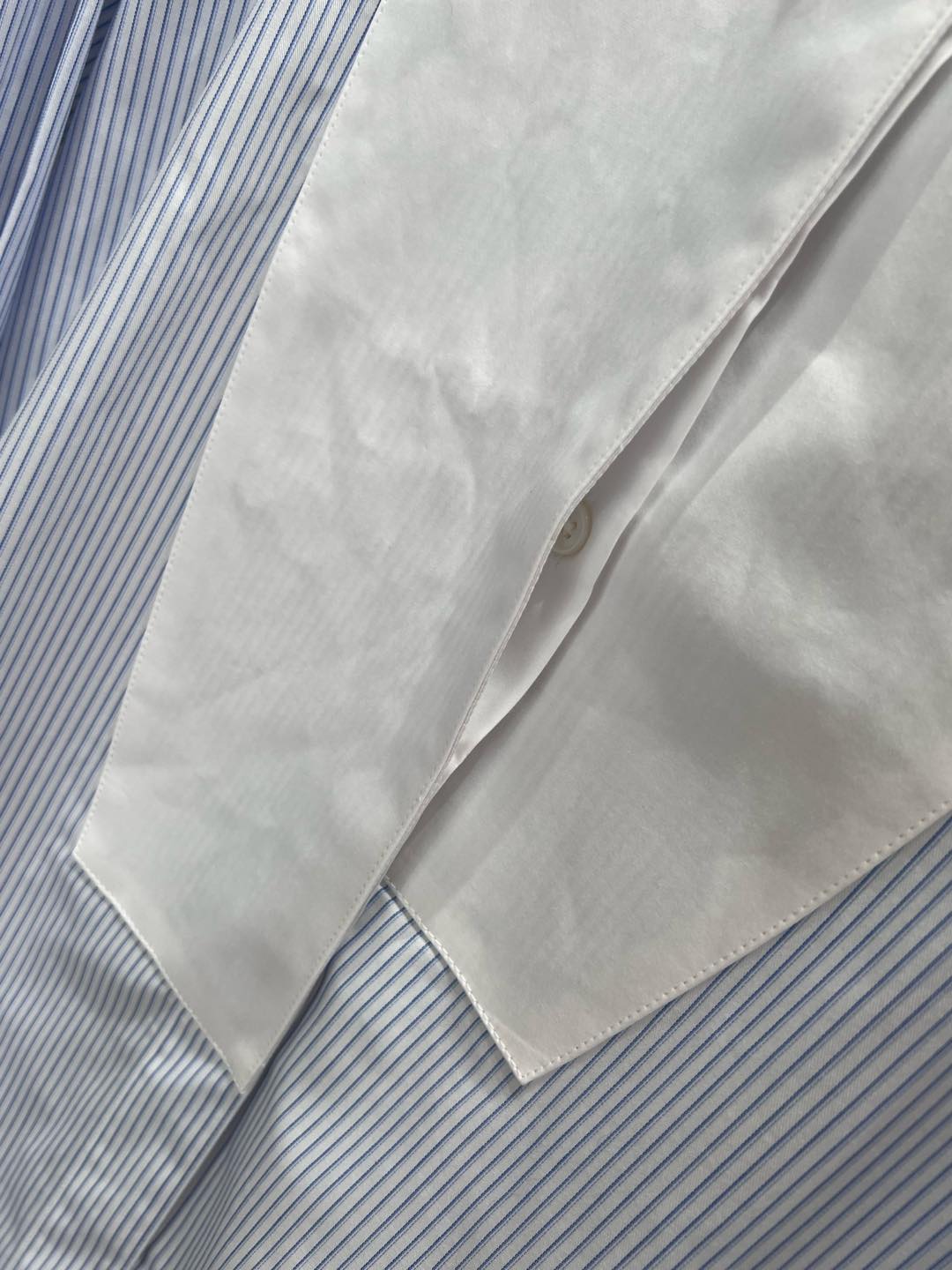 Loewe 25 Striped Long Loose Shirt Blue White Cotton