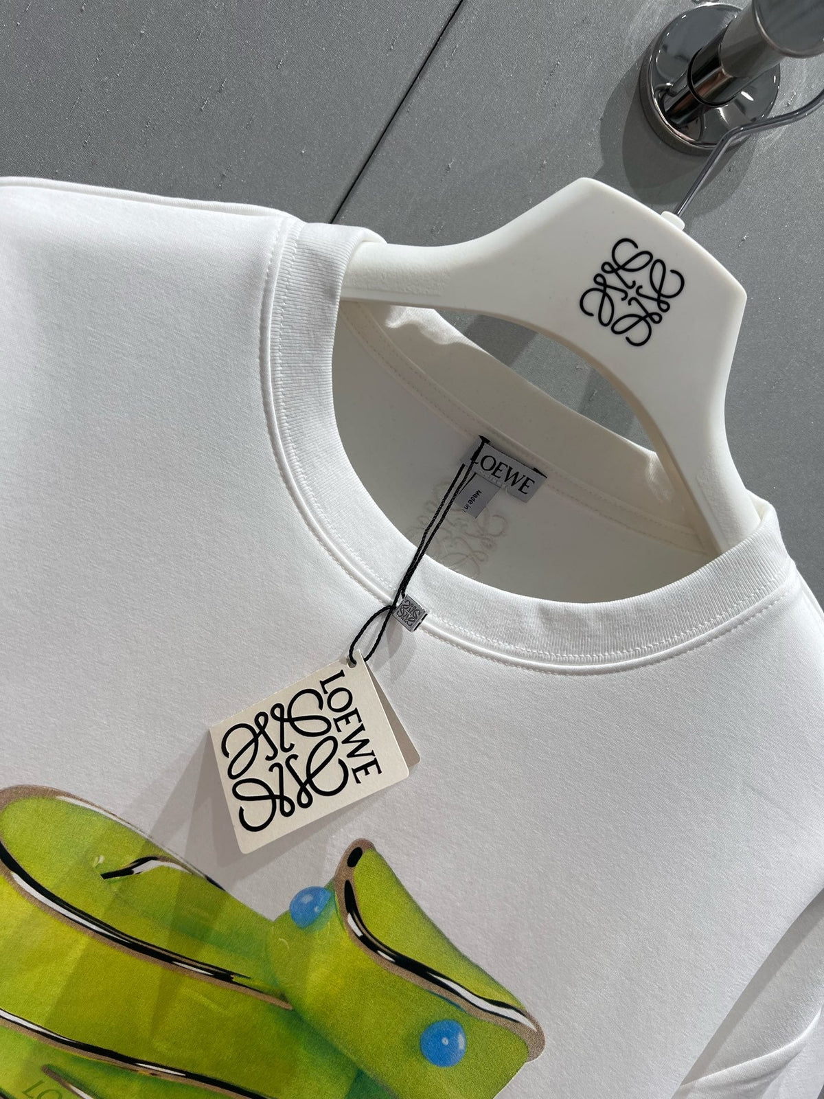 Loewe 25 T-shirt White mix Green Cotton 210229