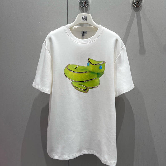 Loewe 25 T-shirt White mix Green Cotton 210229