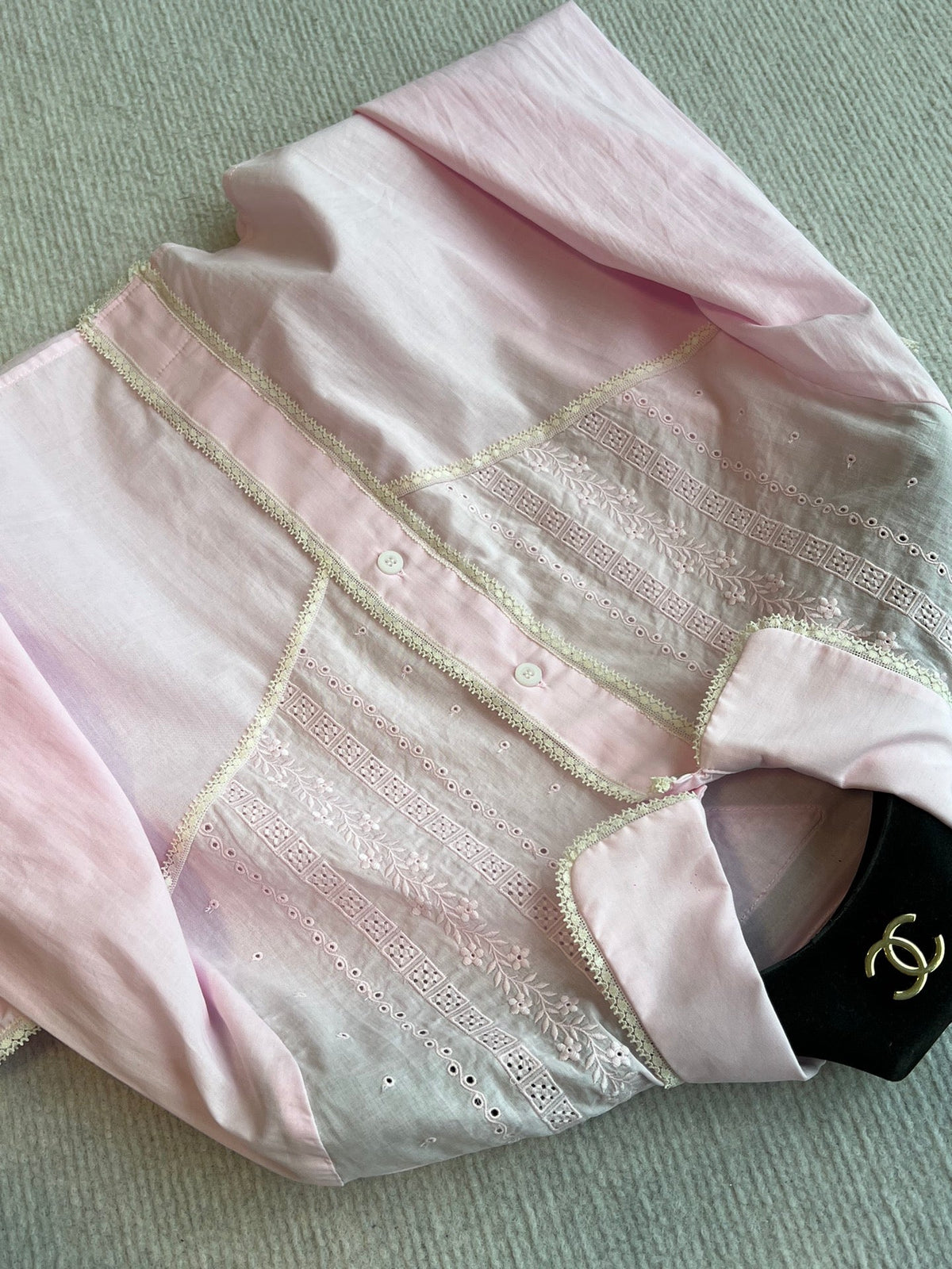 PRADA PINK CROPPED BUTTON-UP SHIRT