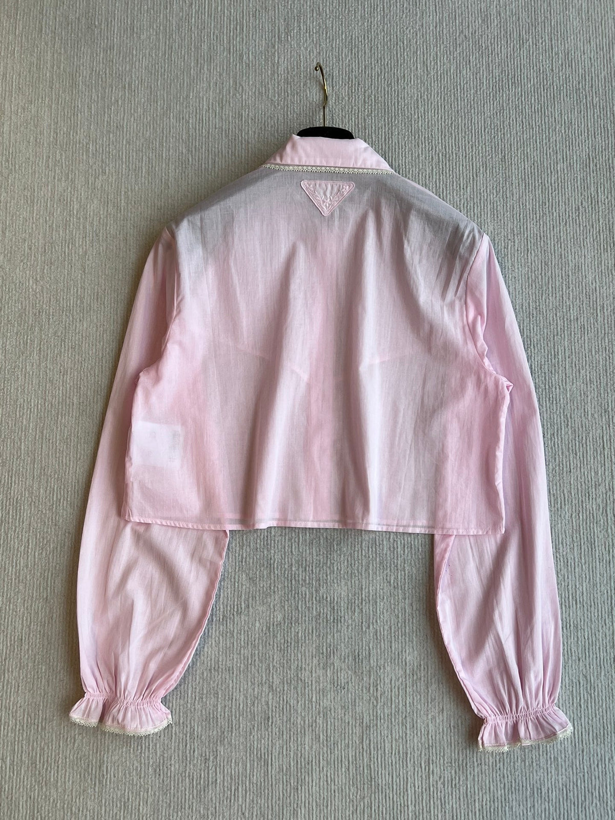 PRADA PINK CROPPED BUTTON-UP SHIRT