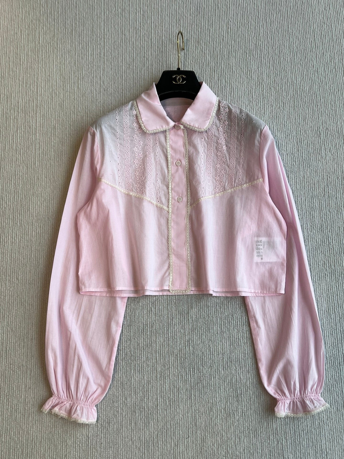 PRADA PINK CROPPED BUTTON-UP SHIRT
