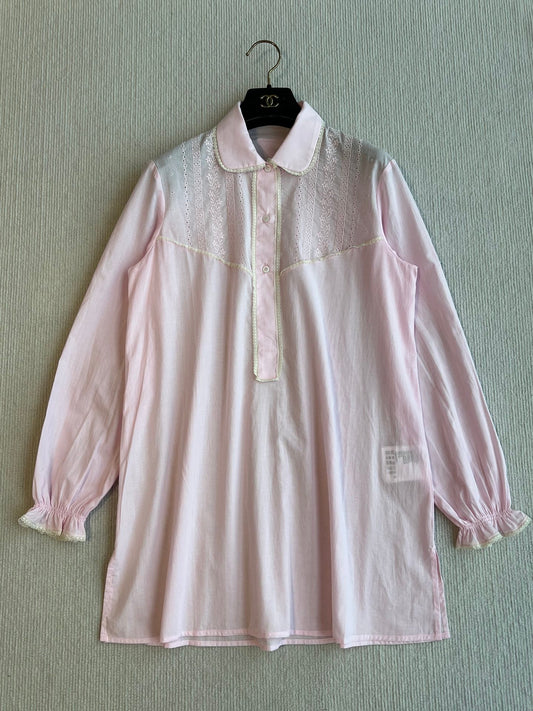 PRADA PINK EMBROIDERED LONG SHIRT