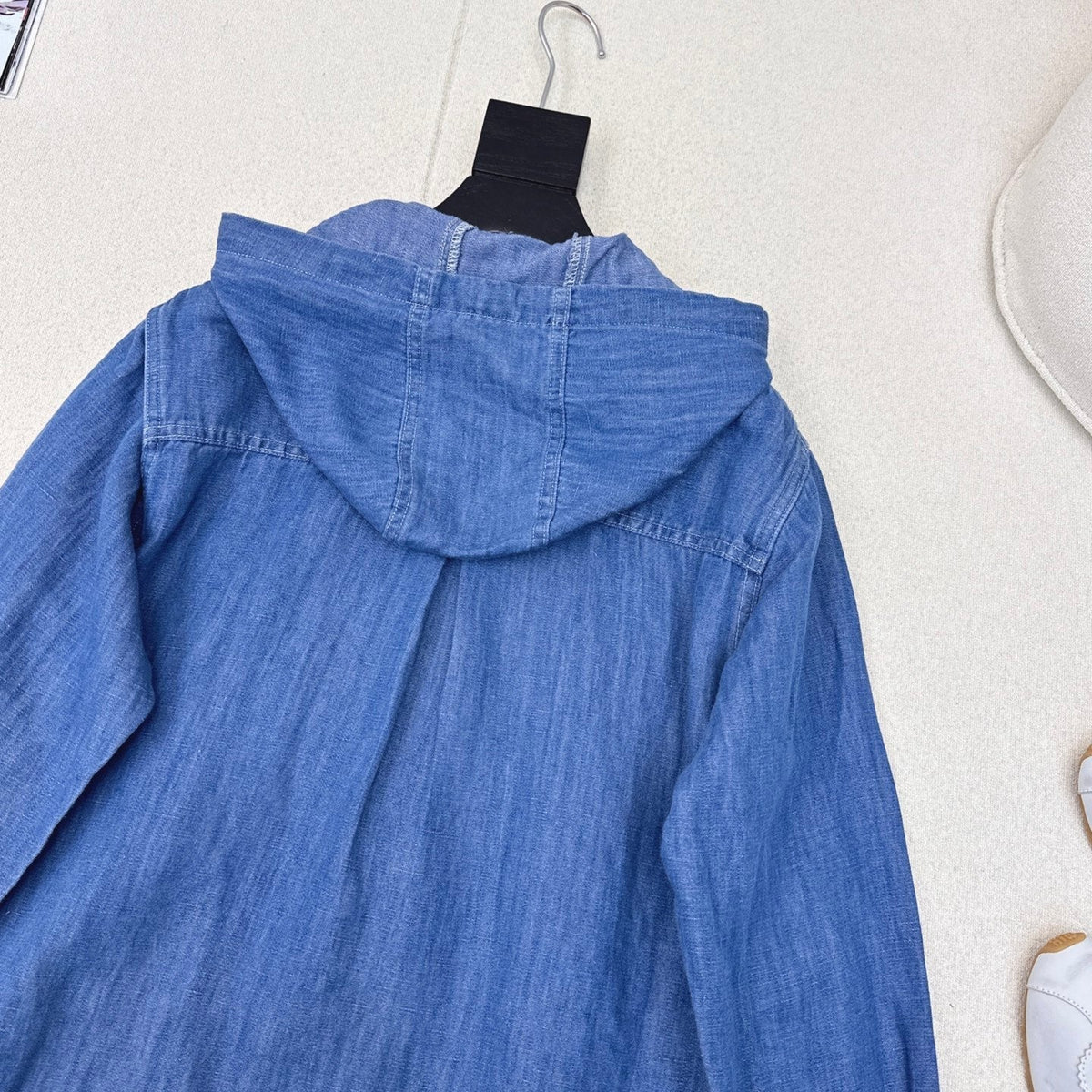 LORO PIANA 26S DENIM HOODED SHIRT 711
