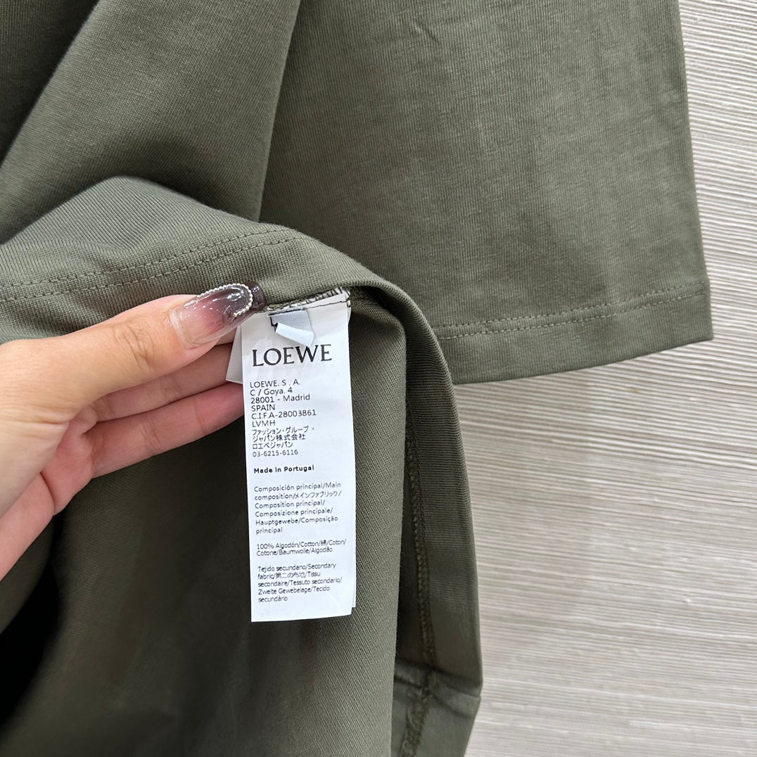 Loewe 25 Relaxed Fit T-shirt Khaki Green Cotton