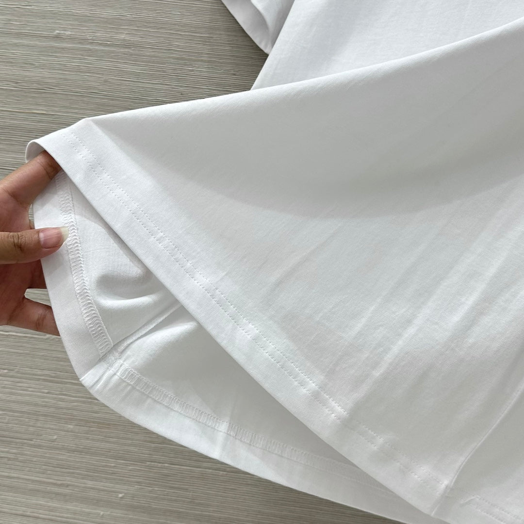 Loewe Floral Embroidered Short-sleeved T-shirt White Cotton