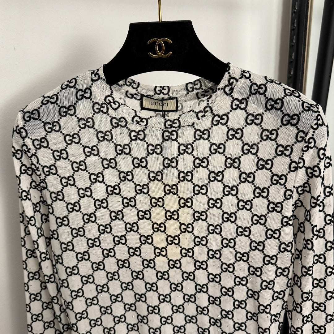 GUCCI 26S LONG-SLEEVE MESH T-SHIRT 187
