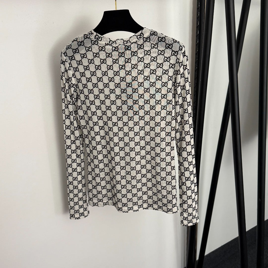 GUCCI 26S LONG-SLEEVE MESH T-SHIRT 187