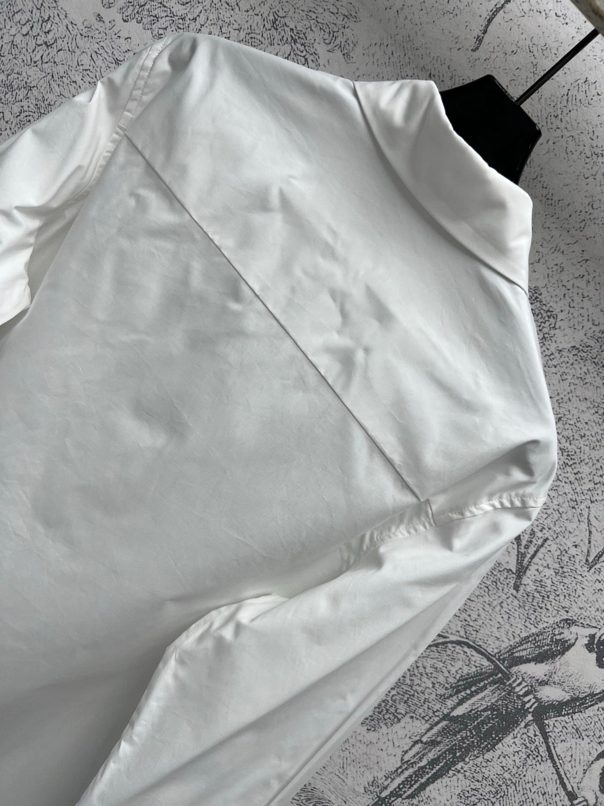 Loewe Logo Embroidered Shirt White Cotton